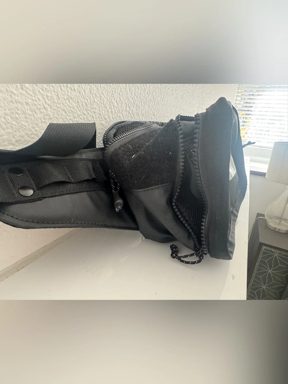 The North Face Black Belt Bag with White Logo